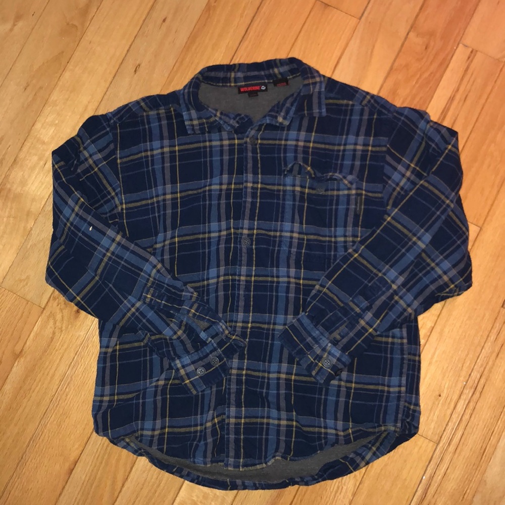Men’s blue flannel shirt